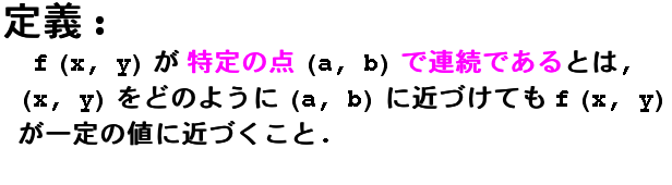 ` : 
f (x, y)  ̓_ (a, b) ŘAłƂ, 
 (x, y) ǂ̂悤 (a, b) ɋ߂ÂĂ f (x, y) 
̒lɋ߂Â . 
